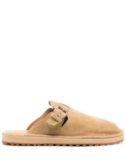 Men Comme Des Garçons Homme Decorative-buckle Leather Slides