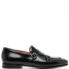 Men Santoni Buckled-leather Monk Shoes