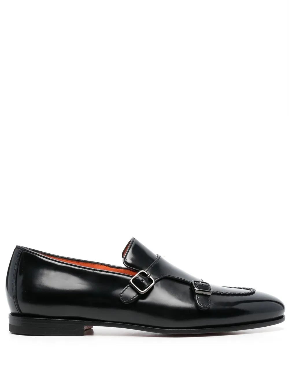 Men Santoni Buckled-leather Monk Shoes