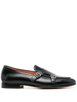 Men Santoni Double-buckle Monk Shoes