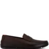 Men Santoni Debossed-logo Leather Loafers