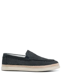 Men Casadei Nabuk Perforated-leather Espadrilles