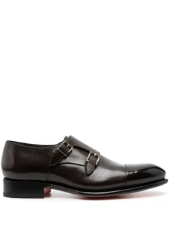 Men Santoni Calf-leather Monk Shoes