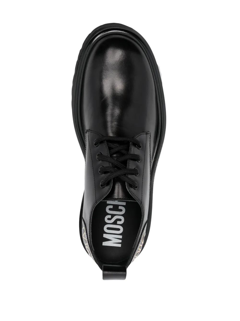 Men Moschino Logo-print Lace-up Leather Boots - Image 4
