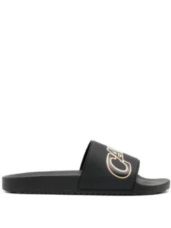 Men Roberto Cavalli Logo-print Flat Slides