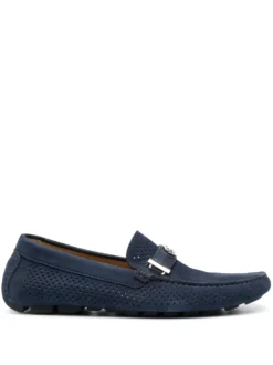 Men Baldinini Fully-perforated Suede Loafers