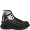 Men Alexander McQueen Orchid-print Tread Slick Boots