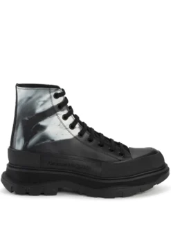 Men Alexander McQueen Orchid-print Tread Slick Boots
