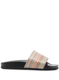 Men Paul Smith Stripe-print Leather Slides