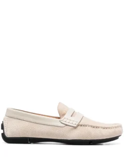 Men Emporio Armani Flocked-logo Driving Loafers