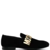Men Moschino Logo-lettering Leather Loafers