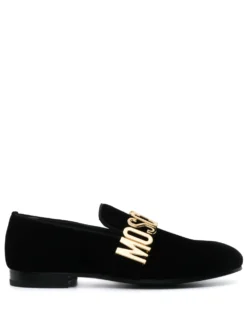 Men Moschino Logo-lettering Leather Loafers