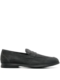 Men Kiton Tonal-stitching Almond-toe Loafers