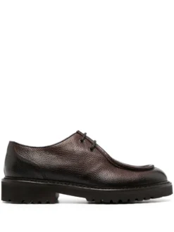 Men Doucal&apos;s Grained-texture Leather Derby Shoes