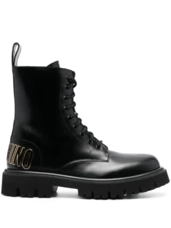 Men Moschino Logo-embossed Ankle Boots